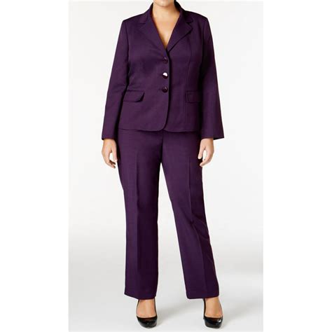 Le Suit Le Suit New Purple Womens Size 14w Plus Notched Lapel Pant