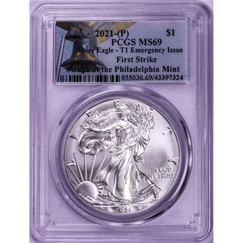 2021 P Type 1 1 American Silver Eagle Coin Pcgs Ms69 First Strike