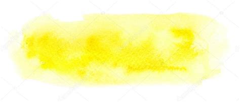 Bright Yellow Watercolor Stain With Watercolour Paint Splash Stock