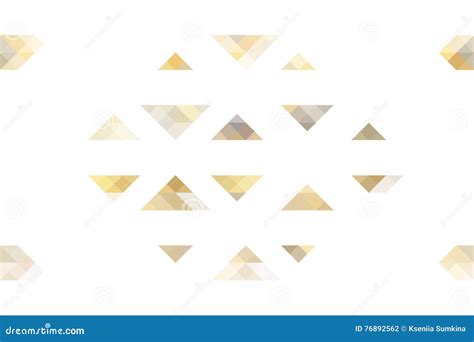 Grey And Gold Tone Triangles On Isolated White Background Stock