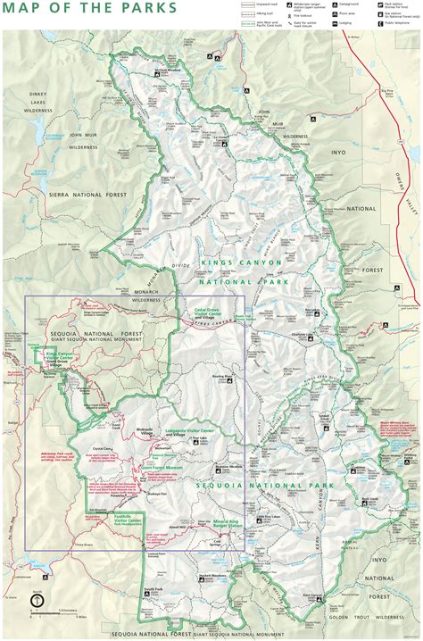Sequoia National Park Map Map Of The World