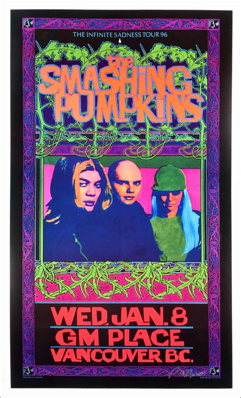 Smashing Pumpkins Poster Infinite Sadness Tour 1995 Hand Signed By Bob