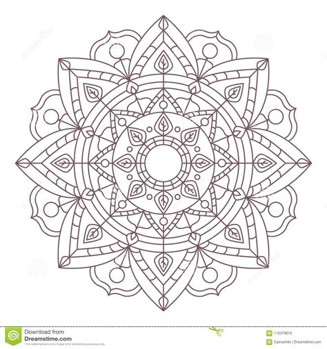 Circular Intricate Mandala Design For Coloring Stock Vector