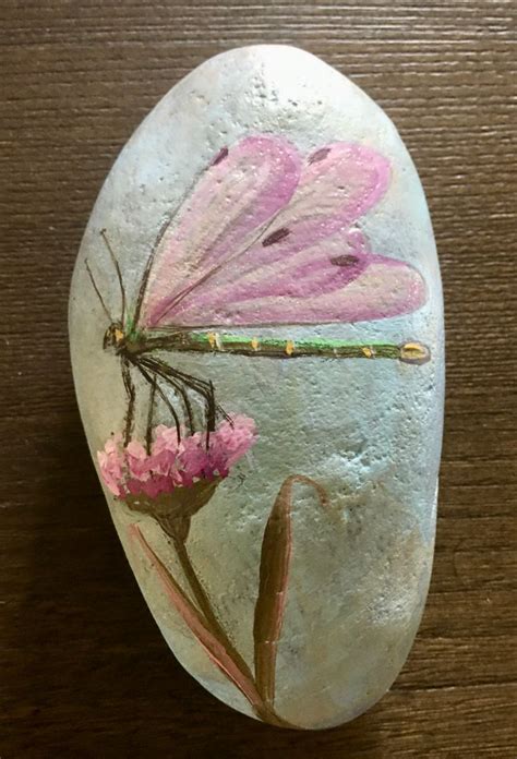 Dragonfly Rock Painting Designs Stone Art Rock Painting Art