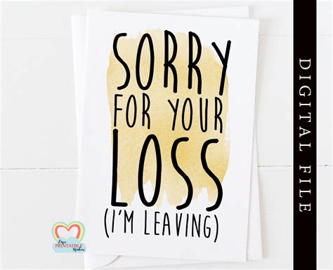 Resignation Card Printable Im Leaving Sorry For Your Etsy Canada