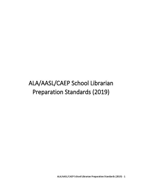 Ala Aasl Caep School Librarian Preparation Standards 2019 Final Pdf