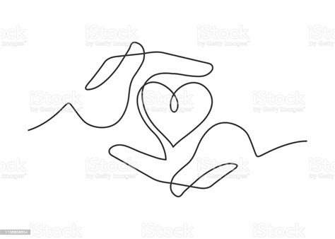 High quality line couple gifts and merchandise. Hands Heart One Line Stock Illustration - Download Image ...