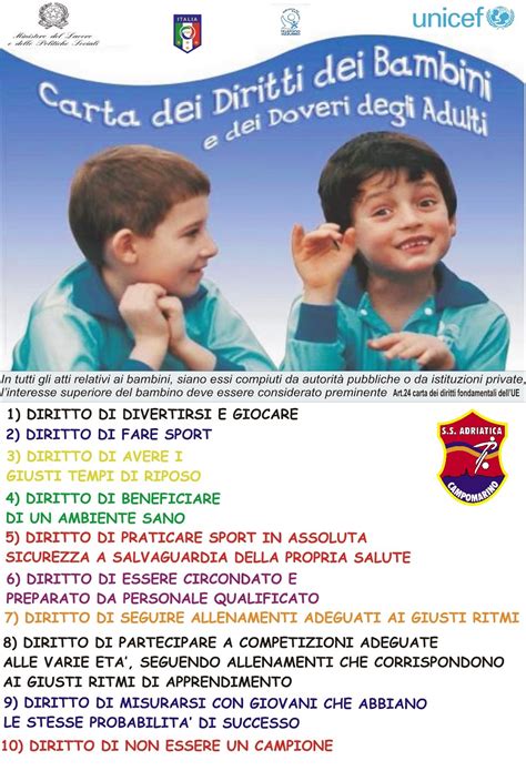 I diritti e i doveri dei bambini. ADRIATICA CAMPOMARINO: Carta dei diritti dei bambini e dei ...