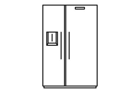 Double Door Fridge Icon Outline Style By Anatolir56 Thehungryjpeg
