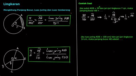 Lingkaran Panjang Busur Luas Juring Dan Luas Tembereng Youtube