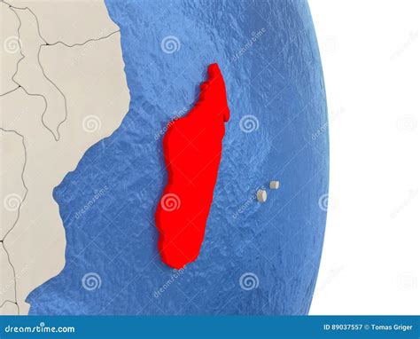 Madagascar On Model Of Political Globe Stock Illustration