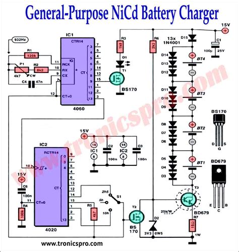 General Purpose Nicd Battery Charger Circuit Tronicspro