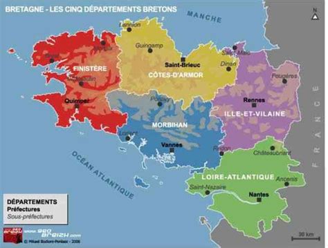 Carte De Bretagne Géographie ≡ Voyage Carte Plan