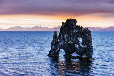 Is A Spectacular Rock In The Sea On The Northern Coast Of Iceland On