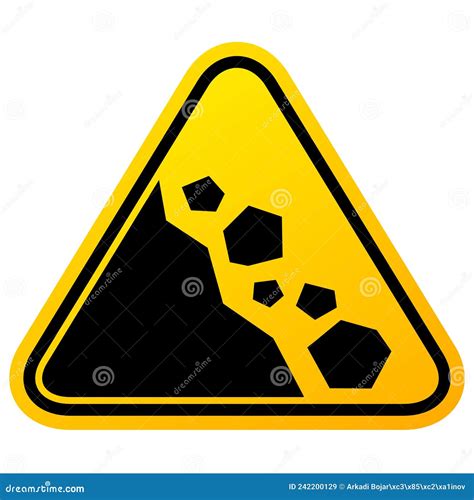 Landslide Hazard Vector Warning Sign Stock Vector Illustration Of