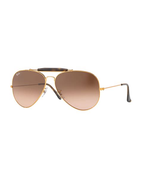 Ray Ban Gradient Metal Aviator Sunglasses Neiman Marcus