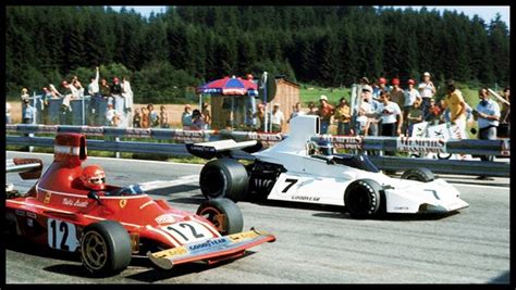 1974 Carlos Reutemann Brabham Bt44 And Niki Lauda In Start Line