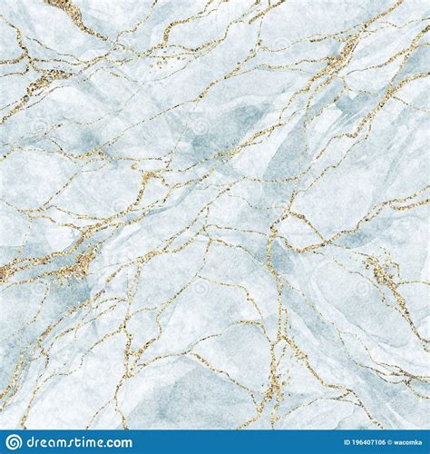 Abstract Background White Marble With Gold Glitter Veins Fake Stone