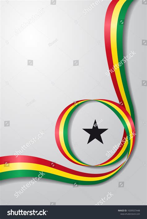 Ghanayan Flag Wavy Abstract Background Vector Stock Vector Royalty