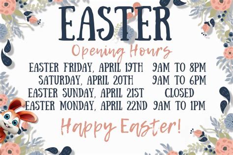 Copy Of Easter Opening Hours Poster Template