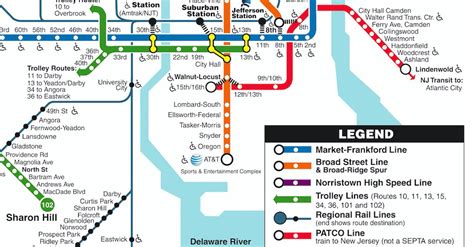 Philadelphias Transit Map Managed By Septa Includes Patco Speedline