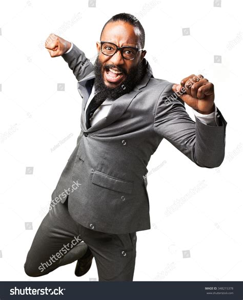 Business Black Man Punching Front Stock Photo 348215378 Shutterstock