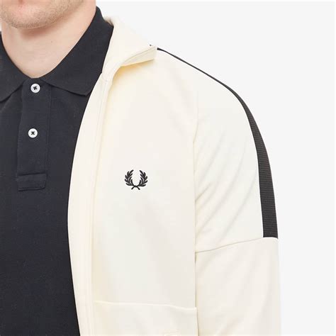 Fred Perry Panelled Track Jacket Ecru End