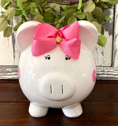 Large Light Pink Piggy Bank Banks For Girlsbanks For Boys Etsy