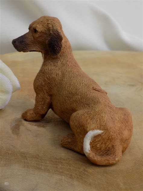 Vintage Polyresin Dachshund Dog Figurinecollectable Dog Etsy
