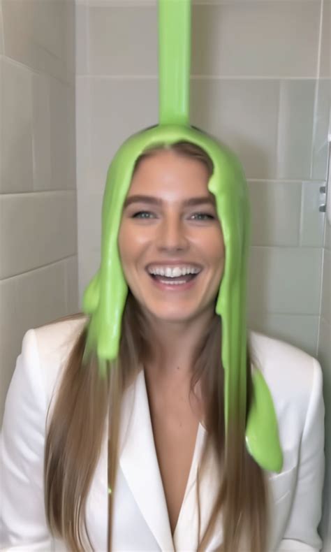 brunette long hair woman green slimed shower lt by theslimer on deviantart