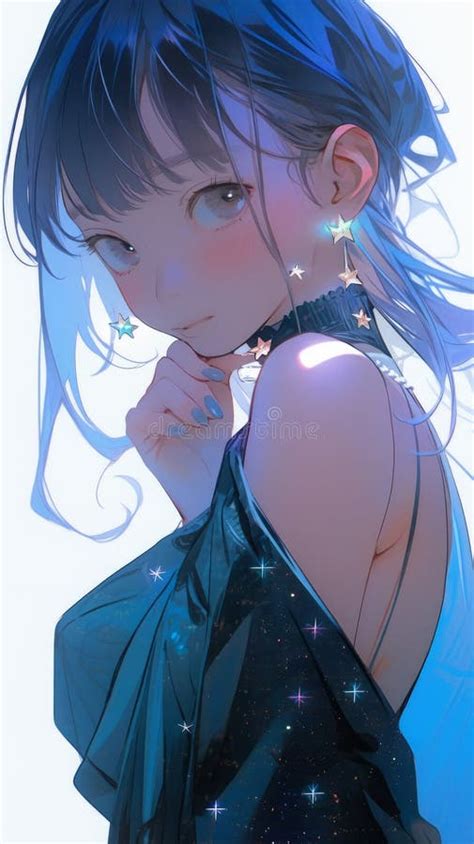 Image Of Stargazing Girl Photo Realistic Anime Generative Ai Stock