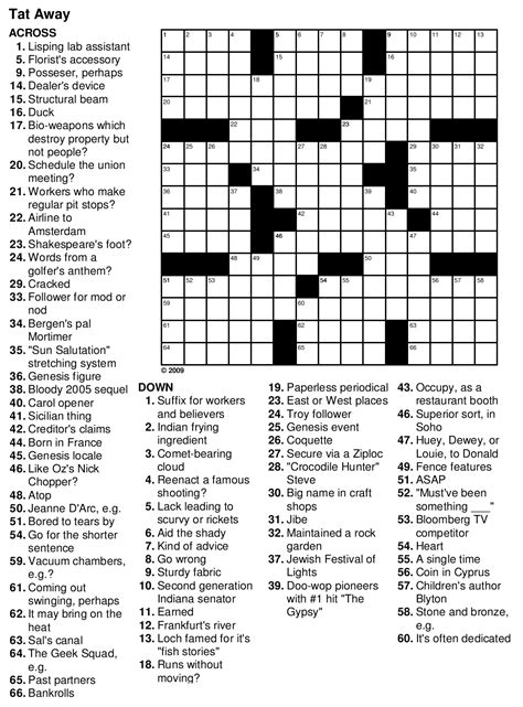Crossword Puzzles Free Printable Printable Business
