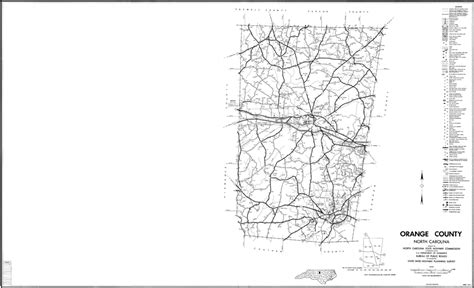 1962 Road Map Of Orange County North Carolina