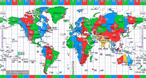 Standard Time Zone Chart Of The World In 1994 Map Presentation