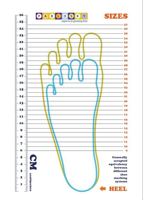 Printable Foot Size Chart With Width