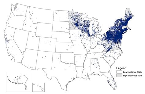 Lyme Disease Maps Most Recent Year Lyme Disease Cdc