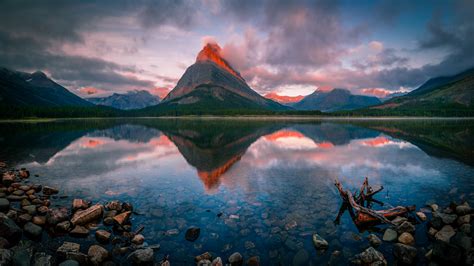 Surreal Sunrise At The Swiftcurrent Lake 5k Hd Nature 4k Wallpapers