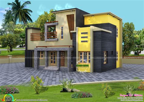 Colorful Contemporary Style House 1800 Sq Ft Kerala Home Design And