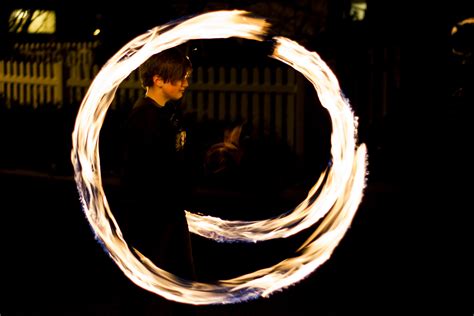 Cat Spinning Fire Poi In The Street Fire Poi Magic Powers Spinning