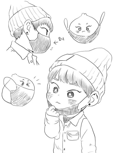 Bts coloring pages are a fun way for kids of all ages to develop creativity focus motor skills and color recognition. #Xiumin #EXO #fanart | Exo fan art, Exo art, Kpop drawings