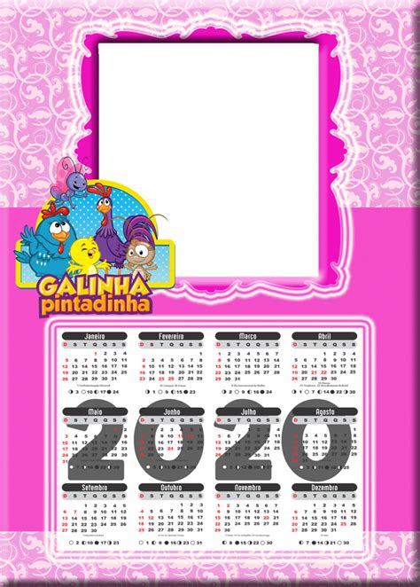 Calendário 2020 Infantil Em Png Para Montagem De Fotos Imagem Legal