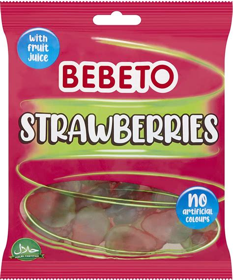 Bebeto Strawberries Gummy Sweets Chewy Fruity Sweets Halal Certified