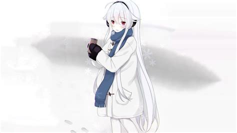 Desktop Wallpaper Winter Snowflakes Anime Girl Cute Hd Image