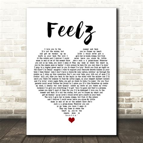 Lil Peep Feelz Script Heart Song Lyric Wall Art Print Songlyricprints