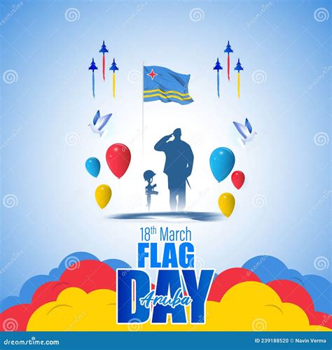 Vector Illustration For Happy Aruba Flag Day Stock Vector