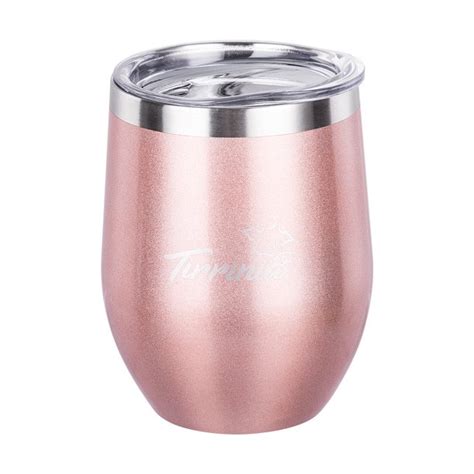 stemless insulated wine tumbler with lid 12oz single stainless steel double walled metal