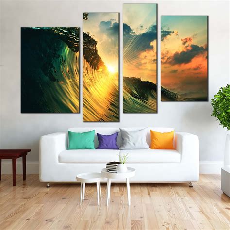 ✓ free for commercial use ✓ high quality images. Ocean Waves Canvas Wall Art, Green Wave Falling 3 Piece ...