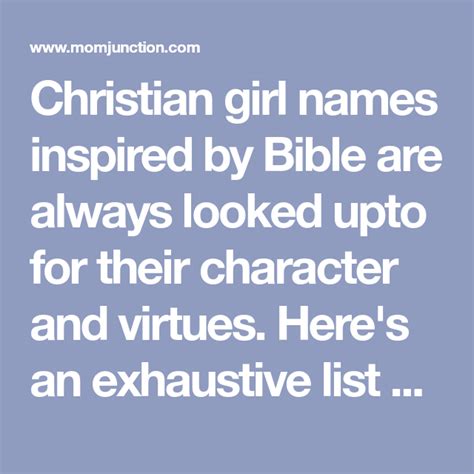 Beautiful And Unique Christian Baby Girl Names In Christian