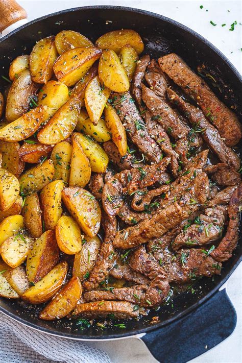 It is easy to prepare and takes normal preparation time. Garlic Butter Steak and Potatoes Skillet - Best Steak ...