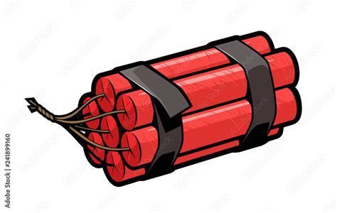 Dynamite Or A Bomb In Comic Book Style Tnt Cartoon Vector